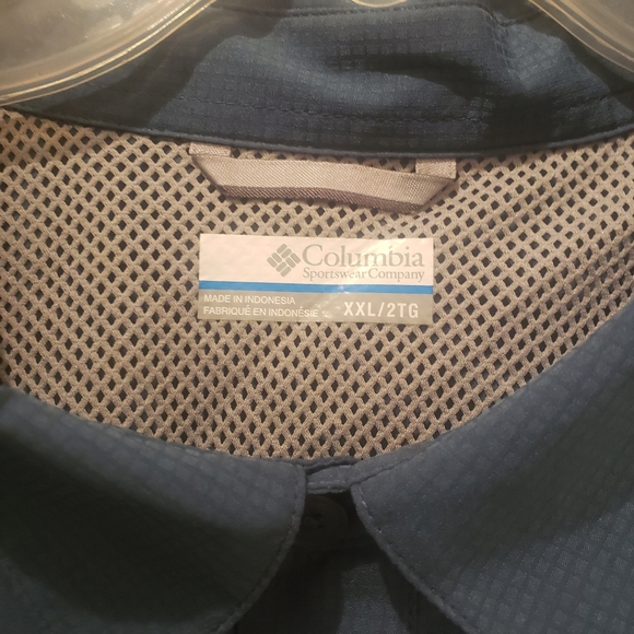 Columbia Shirt Blue Sz XXL/2TG Men's Vented Pockets,Omni Shade Long Sleeve - Picture 2 of 5